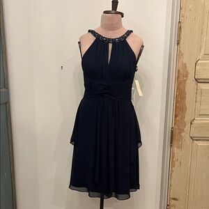 Eliza J Midnight Blue Embellished Mini Dress